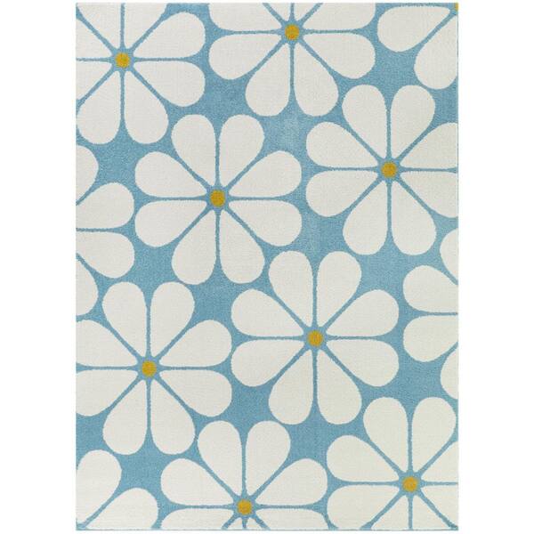 BALTA Flowers Blue 5 ft. 3 in. x 7 ft. Floral Area Rug