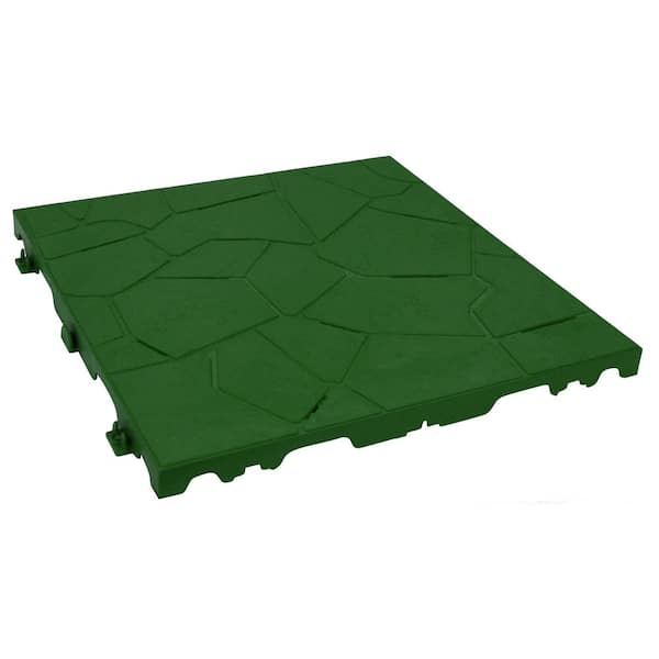 RSI Green 15 In x 15 In Interlocking Floor Tile - Pack of 12