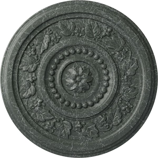Ekena Millwork 5/8" x 16-1/8" x 16-1/8" Polyurethane Marseille Ceiling Medallion, Athenian Green Crackle