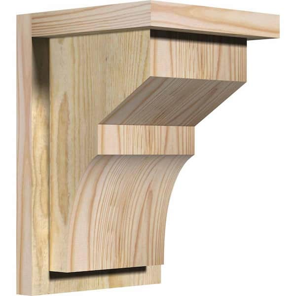 Ekena Millwork 8 in. x 8 in. x 12 in. Douglas Fir Monterey Rough Sawn Corbel with Backplate