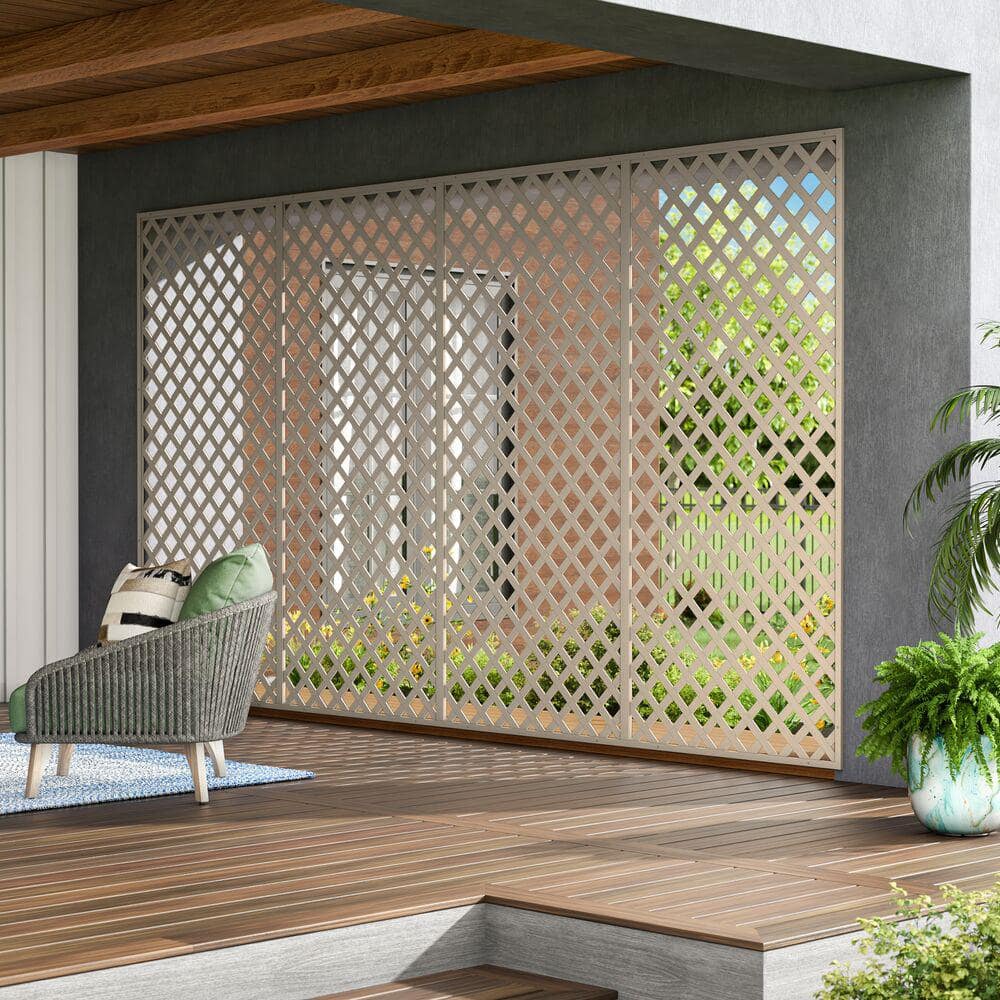 Clay 4 ft. x 8 ft. Classic Diamond Vinyl Lattice Panel