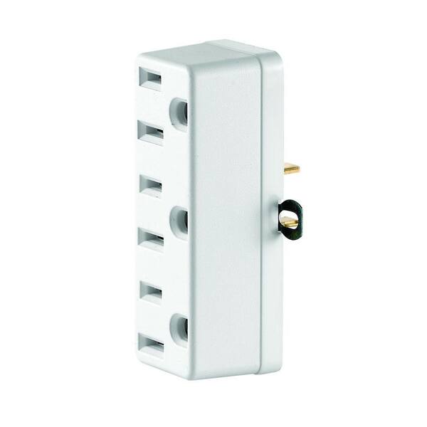 Legrand Pass & Seymour Triple Grounding Adapter, NEMA 5-15R, White, 15...