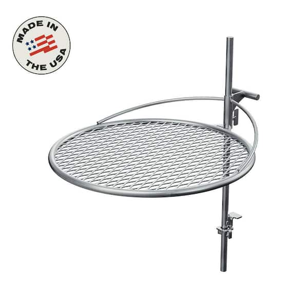Outpost Portable Fire Ring Grill 24 - Premium Stainless Steel - Adjustable Height and 360° Rotation - Effortless Setup