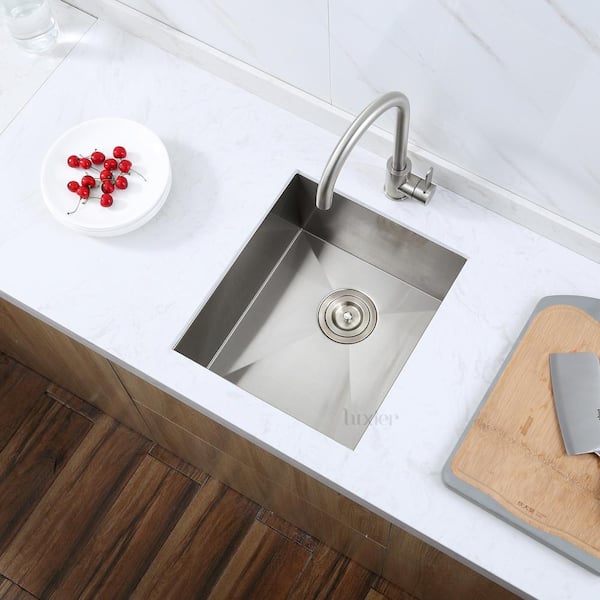Handmade Undermount Stainless Steel 16 in. Single Bowl Bar Sink 18-Gauge