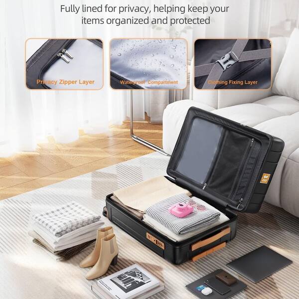 HONGGE 2-Piece Hardside Luggage Set and Backpack Set, with TSA