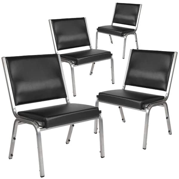 Carnegy Avenue Black Vinyl Bariatric Vinyl Side Chair (Set of 4)