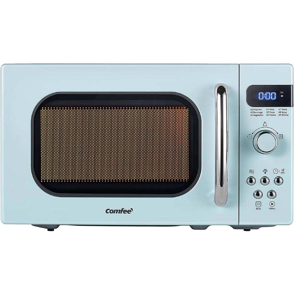 Comfee' Retro Countertop Microwave Oven with Compact size, Position-Memory Turnt