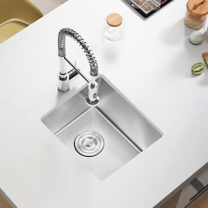 Handmade Nano 304 Stainless Steel 13 in. W Single Bowl Undermount Kitchen Sink Small Basin with Strainer