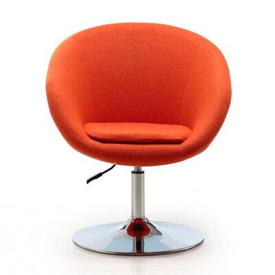 Orange Wool Blend Hopper Swivel Adjustable Height Chair