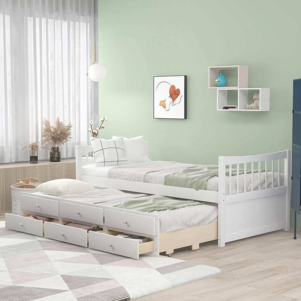 GOJANE White Twin Size DayBed with Trundle and Drawers LP000241LWYAAK ...