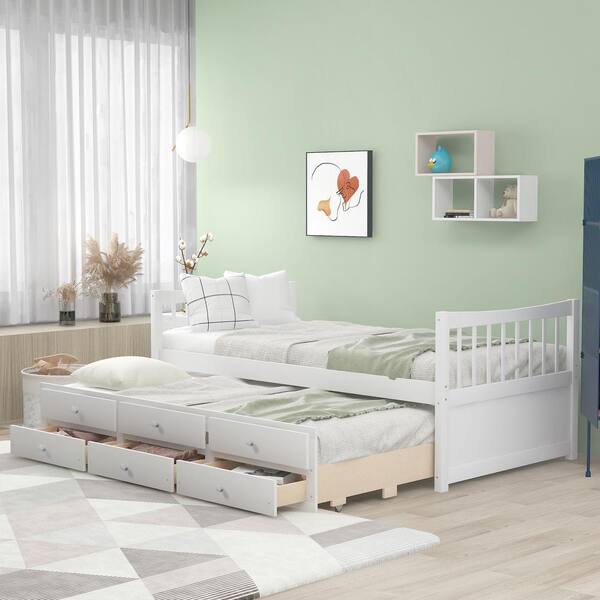 GOJANE White Twin Size DayBed with Trundle and Drawers LP000241LWYAAK ...