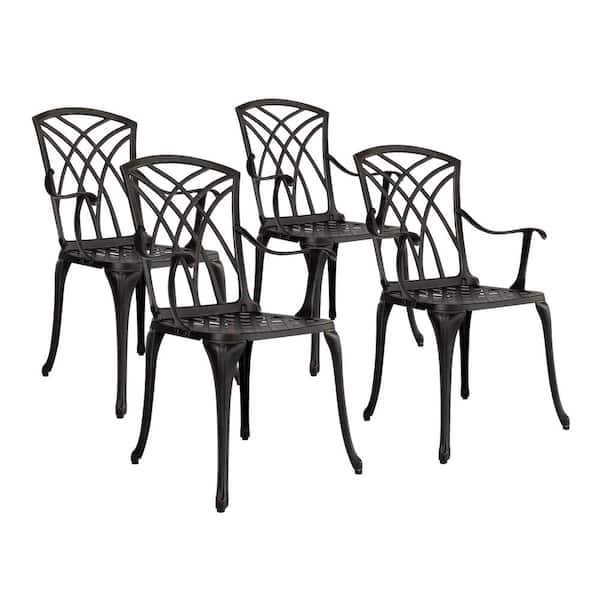 Aluminum Outdoor Dining Metal Chairs, Adjustable Height Dining Chairs