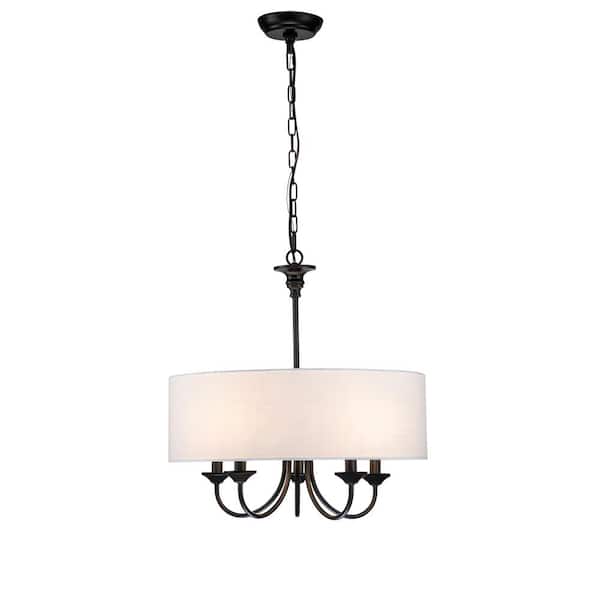 Rennnsan Blanche 5-Light Black Traditional Drum Chandelier