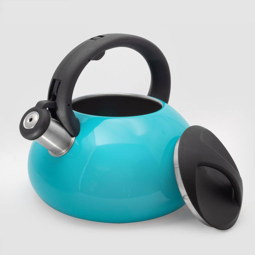 3 Qt. Teal Stainless Steel Whistling Tea Kettle
