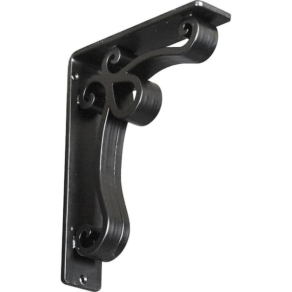 Ekena Millwork 2 in. x 10 in. x 7-1/2 in. Wrought Iron Triple Center Brace Orleans Bracket
