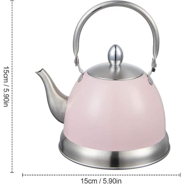 Creative Home 9 Cups Opaque Black Stainless Steel Whistling Tea Kettle Teapot with Ergonomic Wood Rubber Touching Handle