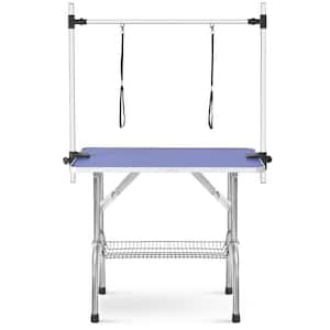 Large Size 46 in. Grooming Table for Pet Dog and Cat w/Adjustable Arm and Clamps Large Heavy-Duty Animal grooming table