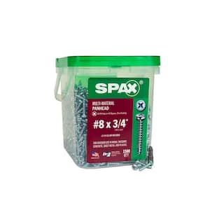 #8 x 3/4 in. Interior Pan Head Wood Metal Screws Cabinet Phillips Square Unidrive (1500 Each) Mini Pail Bit Included