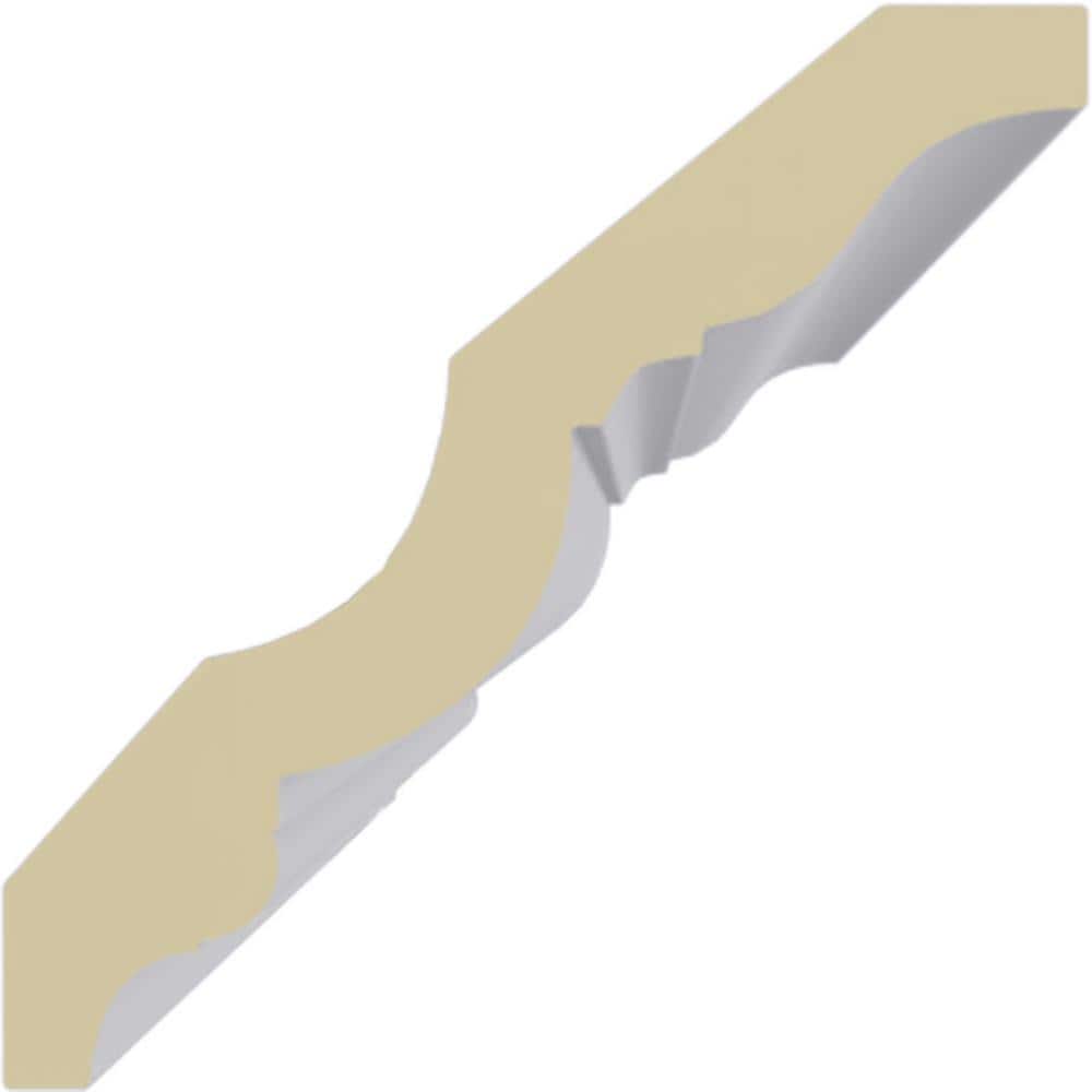 White Urethane Bead and Barrel Crown Moulding 3"H x 3"P x 94.5"L