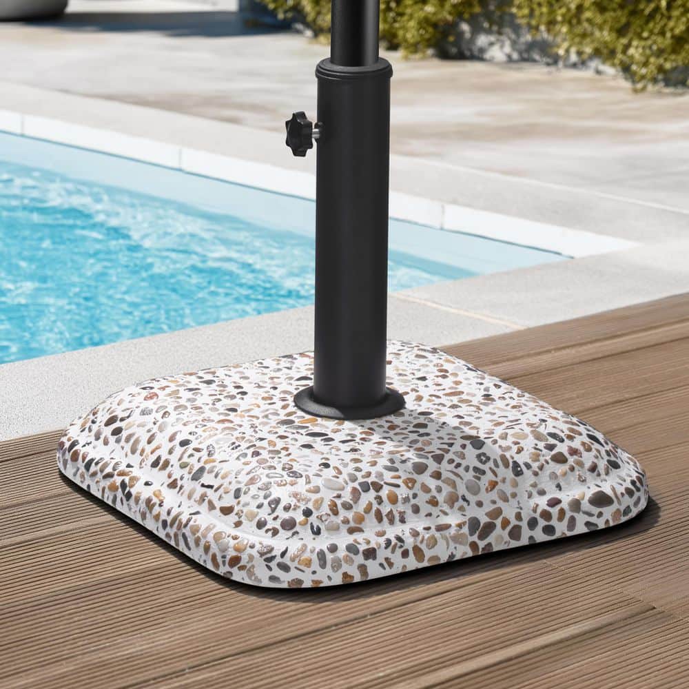 45 lb. Square Patio Umbrella Base in Pebble Beige Cement Outdoor Market Umbrella Stand Fits 1.46-2 in. Umbrella Poles price history on PriceWatchPro