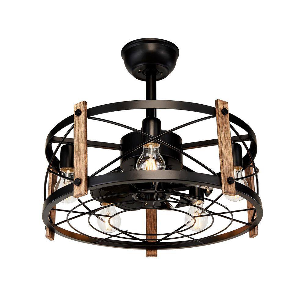 20 in. Black Metal Cage DC Motor Chandelier Ceiling Fan with Remote Control Timing Setting 6 Wind Speeds price history on PriceWatchPro