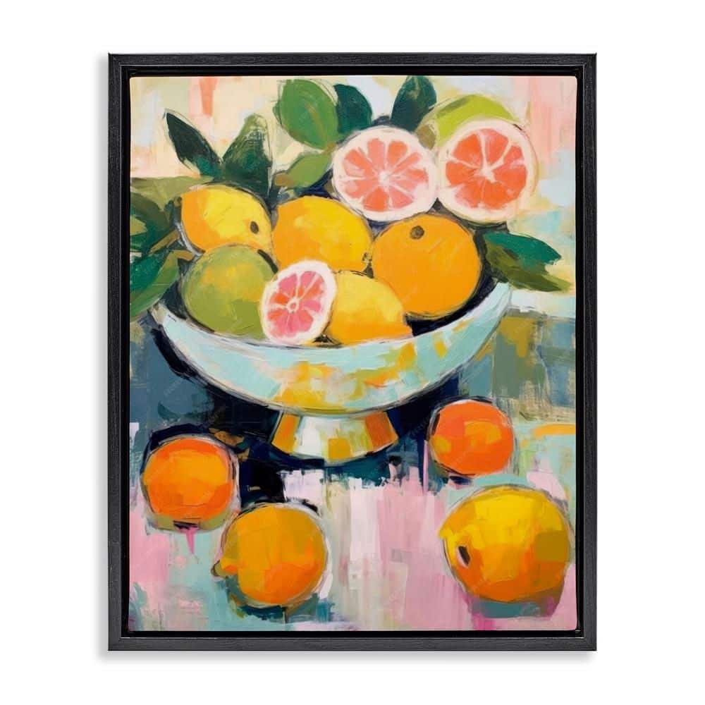 Abstract Citrus Still Life by LSR Design Studio Black Floater Frame Food Graphic Art Print 21 in. x 17 in. price history on PriceWatchPro