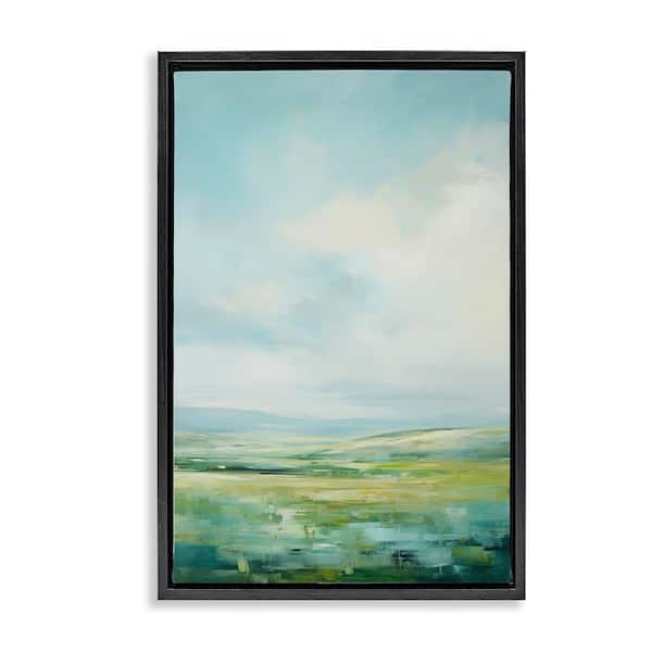 Stupell Industries Scenic Countryside Clouds by Raymond Powers Black Floater Frame Nature Graphic Art Print 31 in. x 21 in.