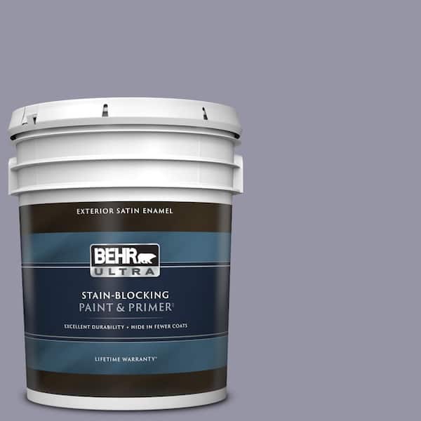 BEHR ULTRA 5 gal. #640F-5 Ash Violet Satin Enamel Exterior Paint & Primer