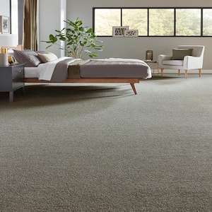 Tailored Trends I Midnight Gray 34 oz. Polyester Textured Installed Carpet