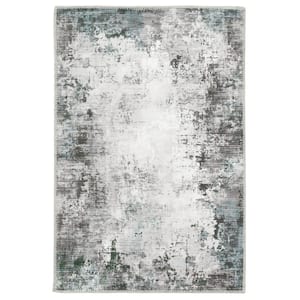 Harmony Gray 2 ft. x 3 ft. Indoor Machine Washable Scatter Rug