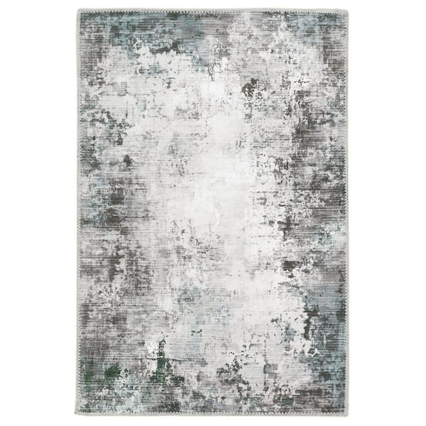 Home Decorators Collection Harmony Gray 2 ft. x 3 ft. Indoor Machine Washable Scatter Rug