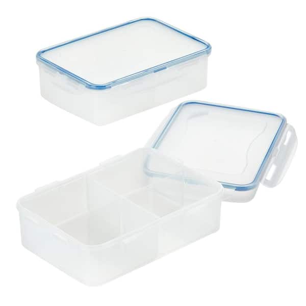 2 Compartment Kitchen Food Storage Containers with Lids Divided
