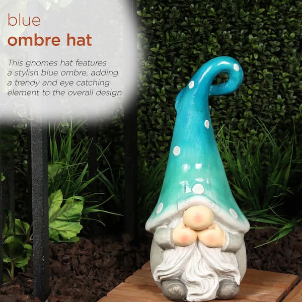 Alpine Corporation 17 in. Tall Outdoor Garden Gnome, Speak