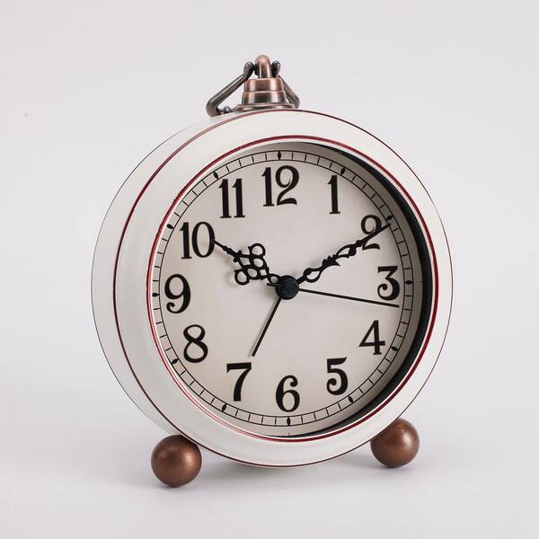Browns/Tans Metal Vintage Bronze Metal Analog Alarm Clock Antique