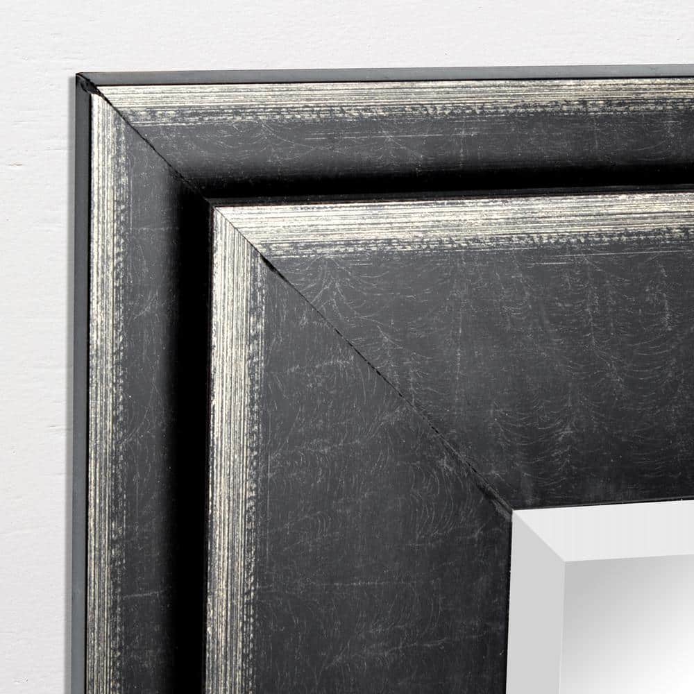 Antique Black Polystyrene Rectangular Wall Mirror, 31.5" x 43.5"