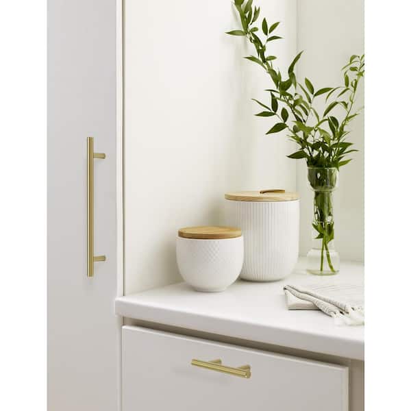 10-Pack Bar Pulls 7 in.  178mm  Modern Golden Champagne Bar Cabinet Pulls