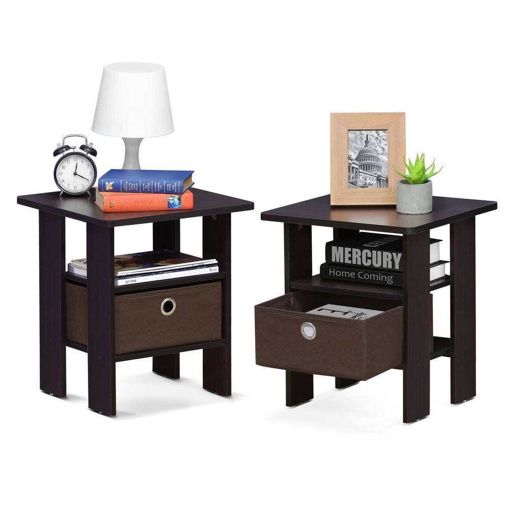 Home Living Espresso Storage End Table (Set of 2) - thumbnail 4