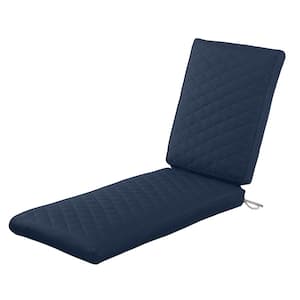 Montlake FadeSafe 72 in. L x 21 in. W x 3 in. Thick Navy Outdoor Quilted Chaise Lounge Cushion