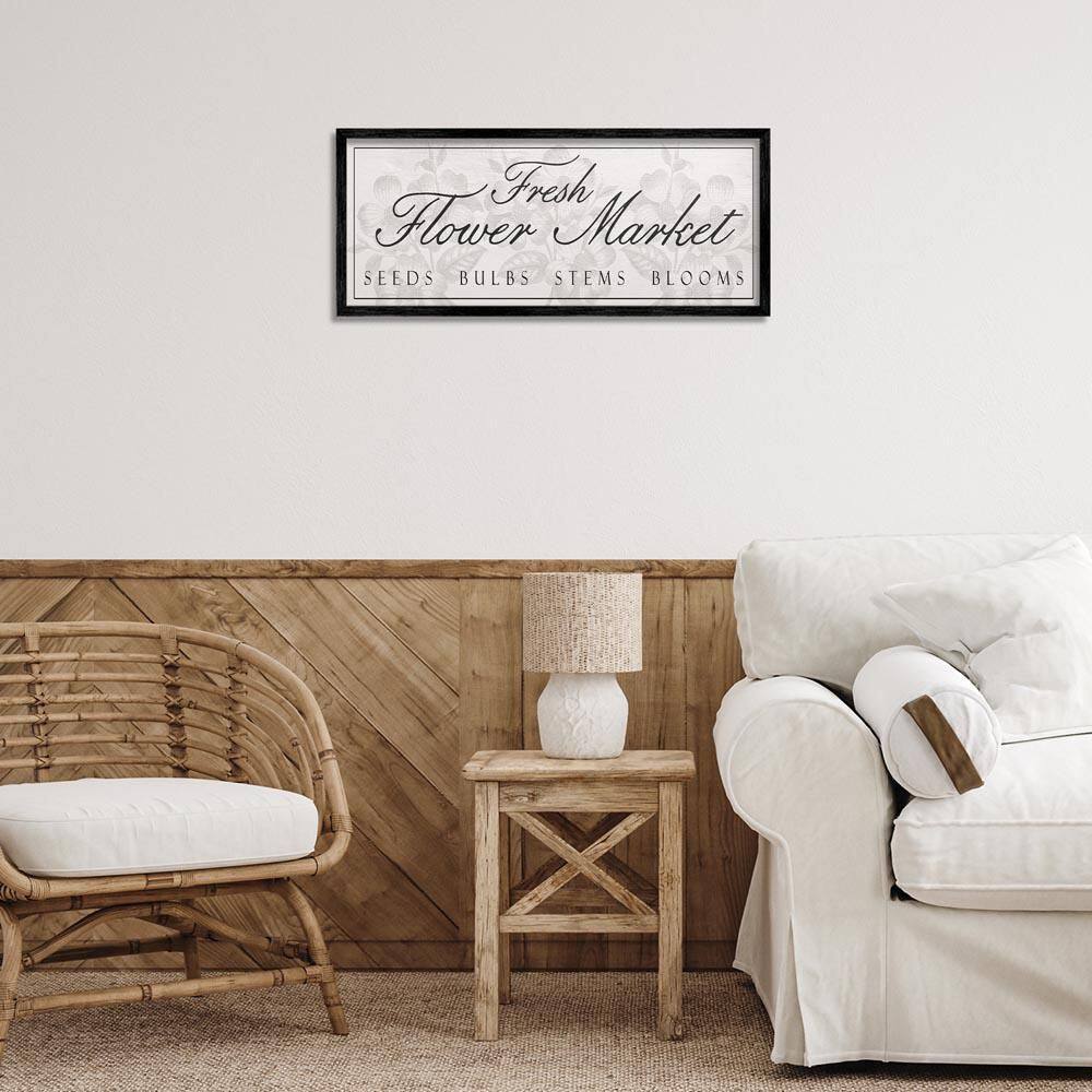 Vintage Fresh Flower Market by Lil' Rue Black Framed Typography Giclee Art Print 10 in. x 24 in. price history on PriceWatchPro