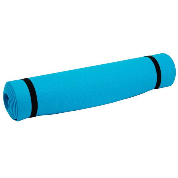Mind Reader High-Density Fitness Mat, Blue Yoga Exercise Floor Covering, 1/4 Thick, 23.5 in. x 68 in. 11 sq. ft.