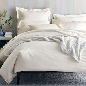 Organic Solid 300-Thread Count Cotton Sateen Duvet Cover
