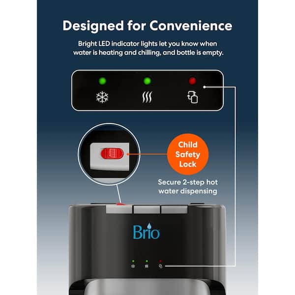 Brio Hot Cold and Room Temp Water Dispenser Cooler Bottom Load
