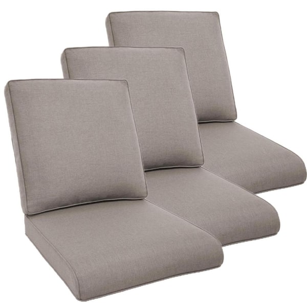Gymojoy 22 in. x 25 in. 6-Piece Deep Seating Outdoor Lounge Chair Replacement Cushion and Back Pillow in Gray