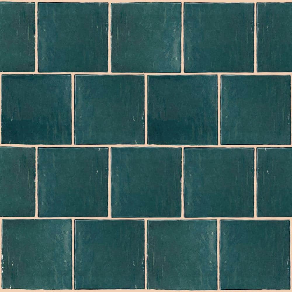 Chateau Ocean Green Glossy Ceramic Square Wall Tile