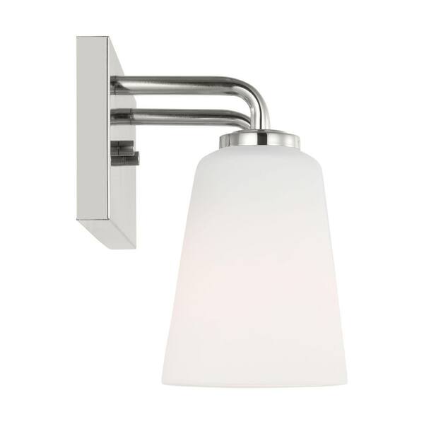 Generation Lighting - Miles 12 in. W x 8 in. H 2-Light Chrome Dimmable Medium Bathroom Vanity Light with No Bulb Included