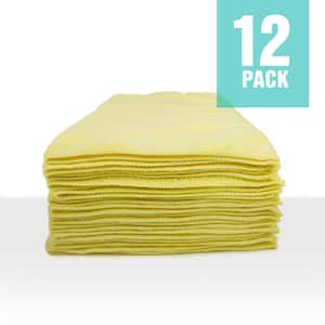 Microfiber Cleaning Cloths, 16in. x 16in., Yellow (12-Pack)