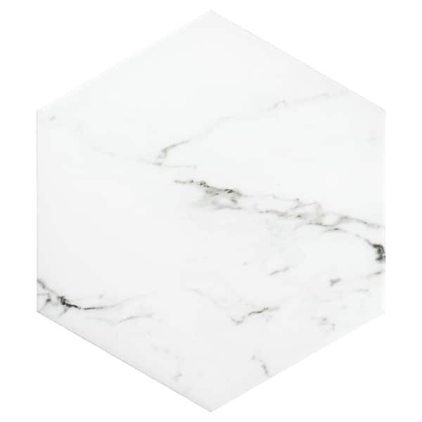 Merola Tile Timeless Calacatta Hex 8-5/8 in. x 9-7/8 in. Porcelain