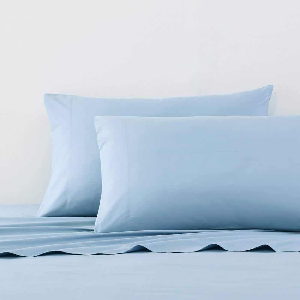 Solid 4-Piece Blue Cotton Queen Sheet Set price history on PriceWatchPro