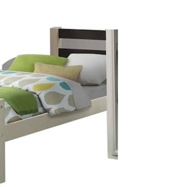 Benjara Robin White and Gray Composite Wood Frame Twin
