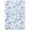 SAFAVIEH Amelia Ivory/Blue 6 ft. x 9 ft. Distressed Geometric Area Rug ALA786A-6